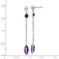 Load image into Gallery viewer, Amethyst and White 14k Gold Drop Earrings