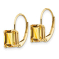Load image into Gallery viewer, Citrine - Emerald Cut Drop Leverback set in 14k Gold Earrings