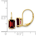 Load image into Gallery viewer, Garnet - Emerald Cut Drop Leverback set in 14k Gold Earrings