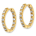 Load image into Gallery viewer, 14k Gold Diamond In/Out Hoop Hinged Earrings - VS2/SI1 (VS)