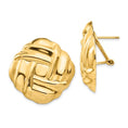 Load image into Gallery viewer, 14k Polished Woven Omega Earrings 27mm