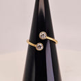Load image into Gallery viewer, Round Natural Diamond Solitaire Bypass Ring in 14k Yellow Gold- by Sabii Jewelry®