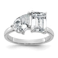 Load image into Gallery viewer, Toi et Moi - Emerald and Pear Cut Certified Lab Grown Diamond Engagement Ring