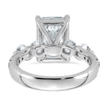 Load image into Gallery viewer, Radiant Center and Round Accents Lab Grown Diamond Engagement Ring