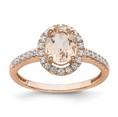 Load image into Gallery viewer, Engagement Ring - Morganite and Diamond 14k Rose Gold