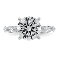 Load image into Gallery viewer, Round Center and Pear Cut Accents Lab Grown Diamond Engagement Ring
