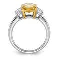 Load image into Gallery viewer, Long Cushion Vivid Yellow and Trapezoid Two-Tone Certified Lab Grown Diamond Engagement Ring