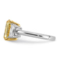 Load image into Gallery viewer, Long Cushion Vivid Yellow and Trapezoid Two-Tone Certified Lab Grown Diamond Engagement Ring