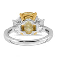 Load image into Gallery viewer, Long Cushion Vivid Yellow and Trapezoid Two-Tone Certified Lab Grown Diamond Engagement Ring