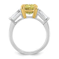 Load image into Gallery viewer, Radiant Vivid Yellow and Baguette Lab Grown Diamond Engagement Ring