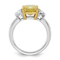 Load image into Gallery viewer, 4.5ct Radiant Vivid Yellow Emerald Cut and Trapezoid Certified Lab Grown Diamond Engagement Ring