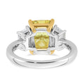Load image into Gallery viewer, 4.5ct Radiant Vivid Yellow Emerald Cut and Trapezoid Certified Lab Grown Diamond Engagement Ring