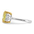 Load image into Gallery viewer, Vivid Yellow Oval Center and Trillion Cut Accents Lab Grown Diamond Engagement Ring