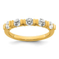 Load image into Gallery viewer, 5 Stone Yellow Gold Diamond Tension Wedding Band