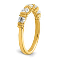 Load image into Gallery viewer, 5 Stone Yellow Gold Diamond Tension Wedding Band