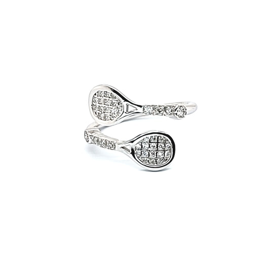 The Un-Matched Racket Ring with Diamonds - by Sabii Sports Jewelry®