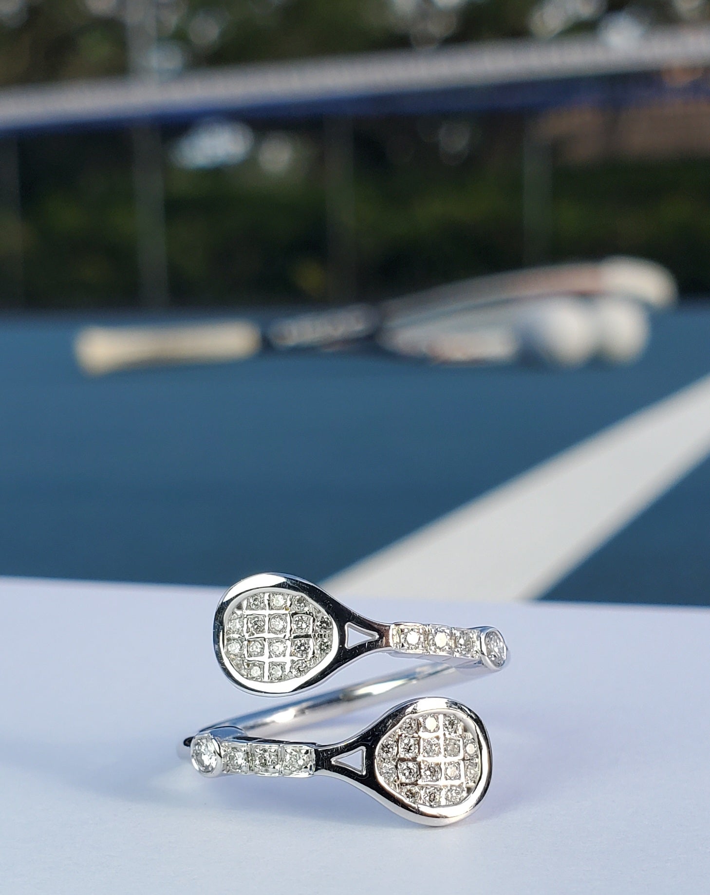 The Un-Matched Racket Ring with Diamonds - by Sabii Sports Jewelry®