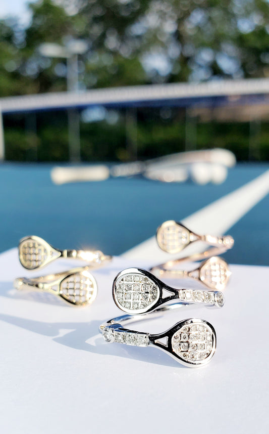 The Un-Matched Racket Ring with Diamonds - by Sabii Sports Jewelry®