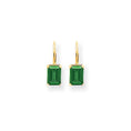 Load image into Gallery viewer, Emerald - Emerald Cut Drop Leverback set in 14k Gold Earrings
