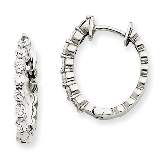 14k Hinged Hoop Earring with Diamonds