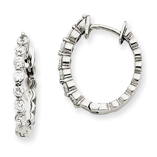 14k Hinged Hoop Earring with Diamonds