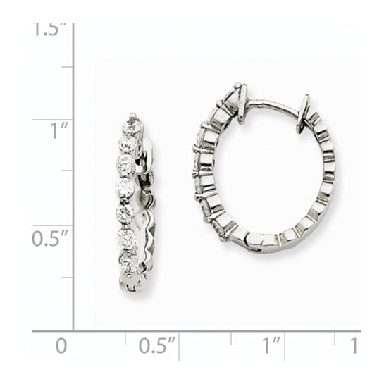 14k Hinged Hoop Earring with Diamonds