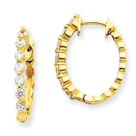 14k Hinged Hoop Earring with Diamonds