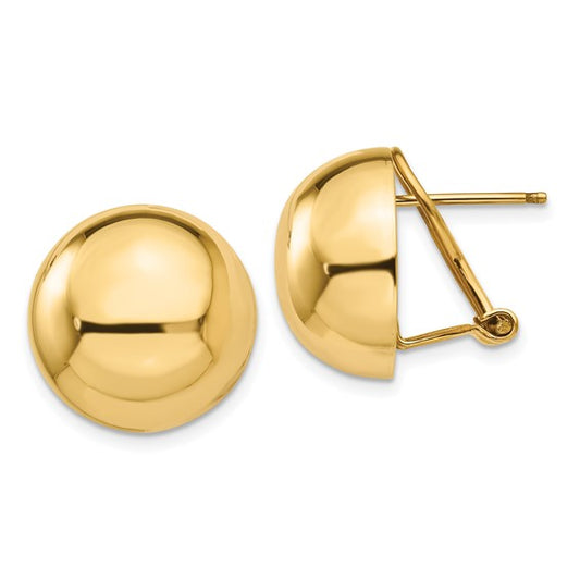 14k Gold Polished Button Earrings