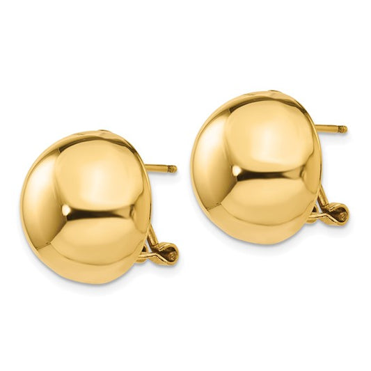14k Gold Polished Button Earrings