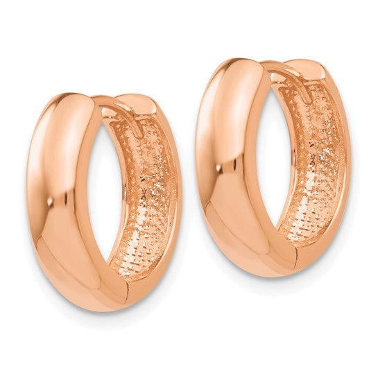 14k Round Hoop Hinged Earrings 4mm