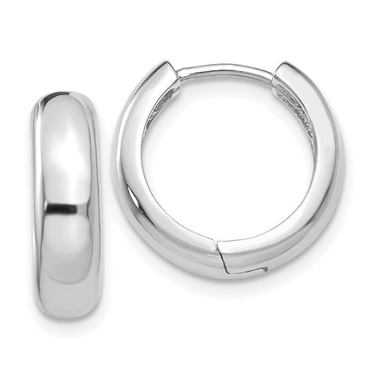 14k Round Hoop Hinged Earrings 4mm