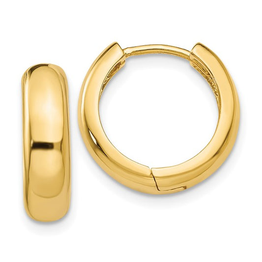 14k Round Hoop Hinged Earrings 4mm