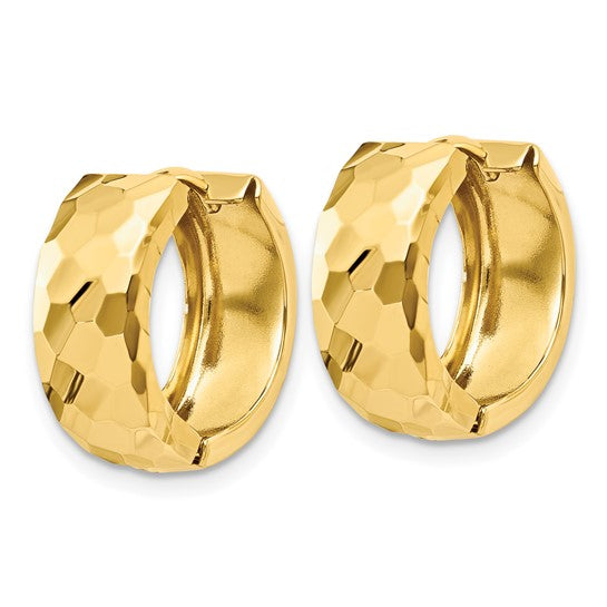 14k Round Polished Faceted Hinged Earrings 6mm