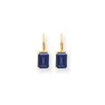 Load image into Gallery viewer, Sapphire - Emerald Cut Drop Leverback set in 14k Gold Earrings
