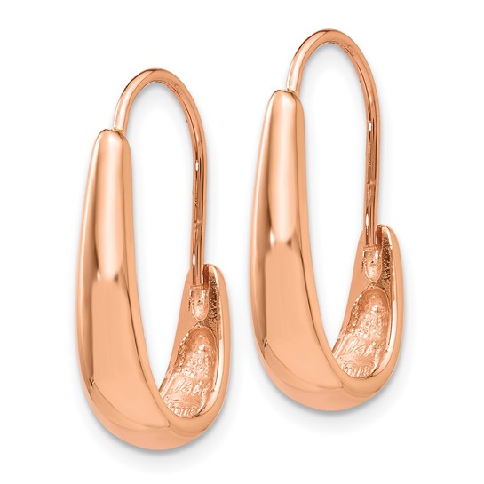 14k Polished and Tapered J-Hoop Omega 5x8mm Earrings