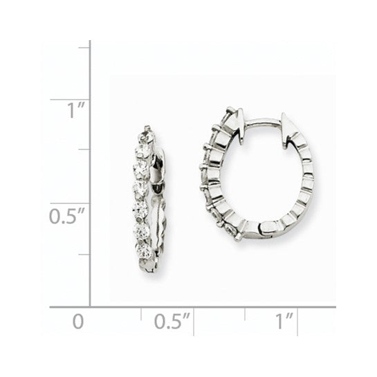 14k Gold Diamond Hoop Hinged Earrings (VS)