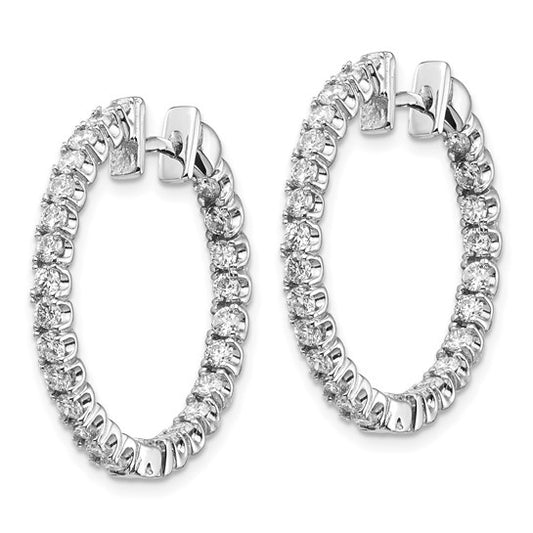 14k Gold Diamond Hinged Hoop Earrings - VS2/SI1 (VS)