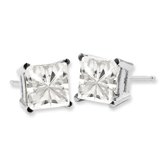 14k Brilliant Moissanite Screw Back Earrings 8mm