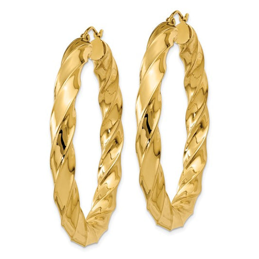 14k Twisted Hoop Earrings 5mm