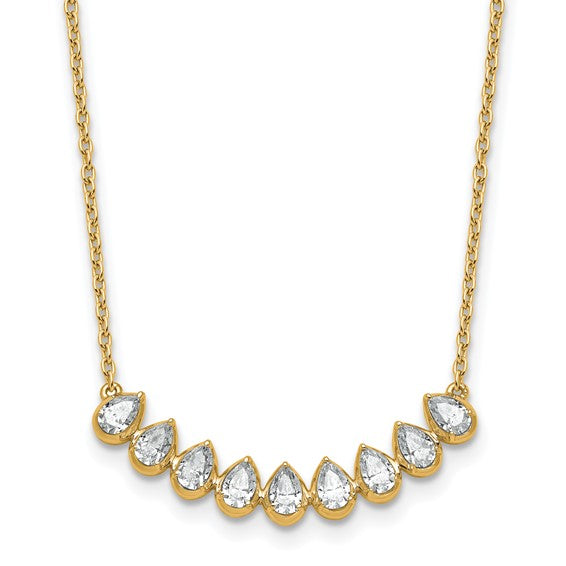 Diamond Bar Necklace Lab Grown VS+ F+ 14k