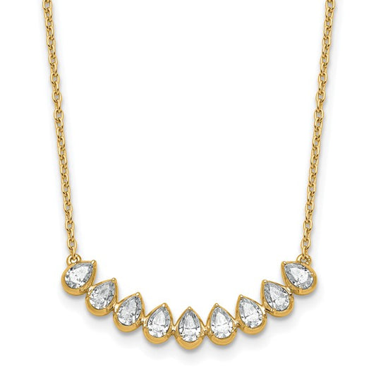 Diamond Bar Necklace Lab Grown VS+ F+ 14k