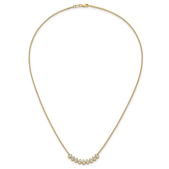 Diamond Bar Necklace Lab Grown VS+ F+ 14k