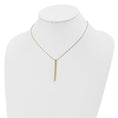 Load image into Gallery viewer, Polished Vertical Gold Cross Bar Necklace 14k
