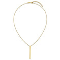 Load image into Gallery viewer, Polished Vertical Gold Cross Bar Necklace 14k
