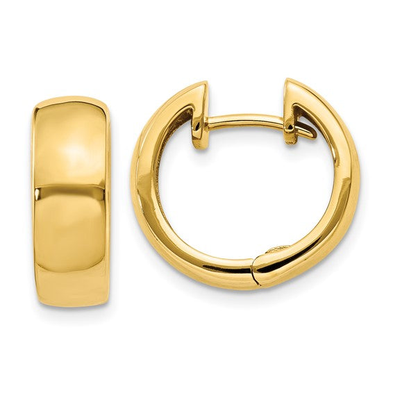 14k Round Hoop Hinged Earrings 5mm