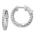 Load image into Gallery viewer, 14k White Gold and Diamond Hoop Earrings on white background

