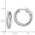 Load image into Gallery viewer, 14k White Gold and Diamond Hoop Earrings on white background
