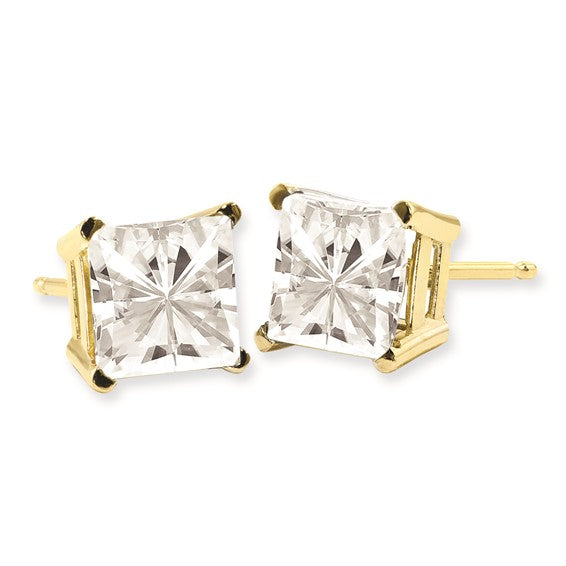 14k Brilliant Moissanite Screw Back Earrings 8mm