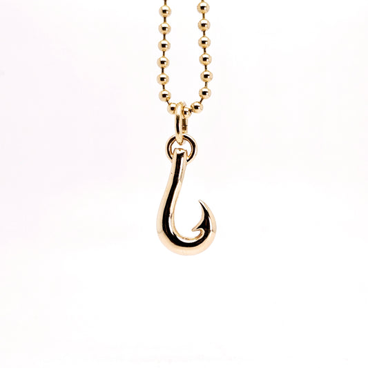 Fishing Hook Pendant 14k Gold - by Sabii Sports Jewelry®