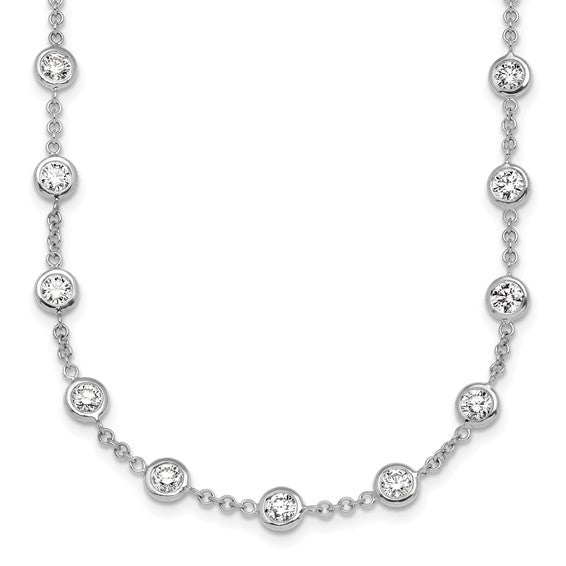 18k Lavish Diamond Bezel Set Necklace